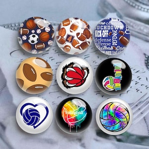 10 Stück 10 mm 12 mm Fußball Cabochon, Fußball Glaskuppel, 14 mm 16 mm 18 mm 20 mm 25 mm 30 mm 35 mm 40 mm DIY Baseball Bild Bild Glasperlen-DN712