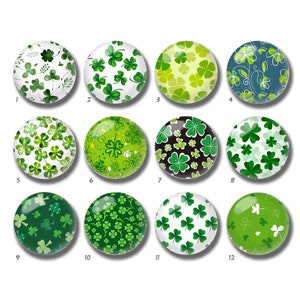 St Patrick Cabochon,Glücksklee Kleeblatt Glaskuppel,10mm 12mm 14mm 16mm 18mm 20mm 25mm 30mm 35mm 40mm DIY Bild Bild Glasperlen-DN347