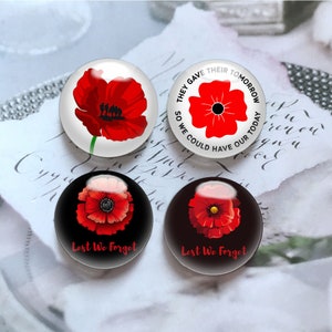 Mohn Cabochon, Damit wir nicht vergessen Bild Glaskuppel, 10mm 12mm 14mm 16mm 18mm 20mm 25mm 30mm 35mm 40mm Anzac Remembrance Day Bildperle-DN 2002