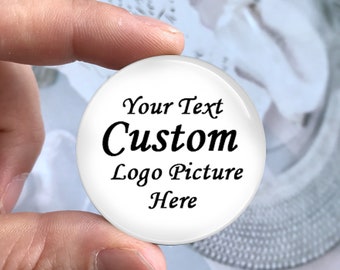 Cabochon personnalisé, votre logo avec texte, camée dôme en verre personnalisé 10 mm 12 mm 14 mm 16 mm 18 mm 20 mm 25 mm 30 mm 35 mm 40 mm