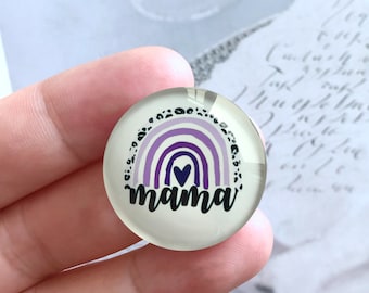 10pcs 10mm 12mm 14mm 16mm 18mm 20mm 25mm Mama Rainbow Cabochon/glass Snap Button, 30mm 35mm 40mm Glass Dome/Ginger Snap Button -R2251826