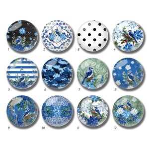 Cabochon Brids bleu, dôme en verre Robin Bird, 10 mm 12 mm 14 mm 16 mm 18 mm 20 mm 25 mm 30 mm 35 mm 40 mm Perles camées en verre pour image sans couture-DN1826