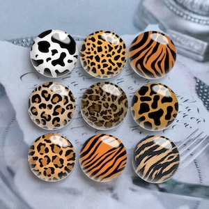 Leopard Cabochon, Tier Kuh Print Glaskuppel,10mm 12mm 14mm 16mm 18mm 20mm 25mm 30mm 35mm 40mm Zebra Streifen Bild Bild Glasperle-DN1228