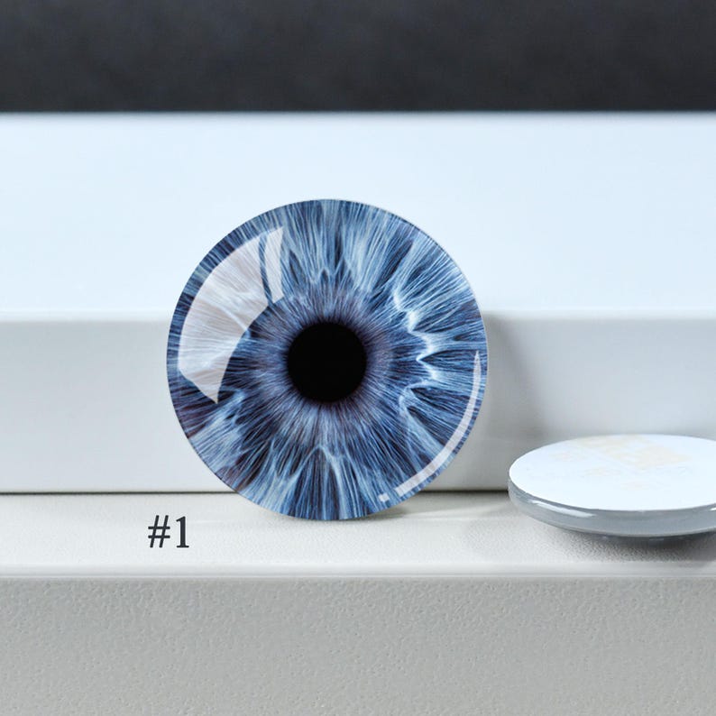 Eye Cabochon,Handmade Doll Cat Eyeball photo glass Cabochon, 10mm -40mm eye glass dome cameo - 14mm thin Blythe doll eyes - DN1898 #1