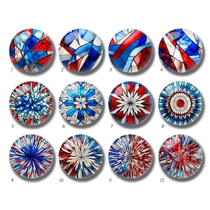 USA Flagge Cabochon, 4. Juli Glaskuppel, 10mm 12mm 14mm 16mm 18mm 20mm 25mm 30mm 35mm 40mm DIY Rot Blau Bild Bild Glasperlen-DN2367
