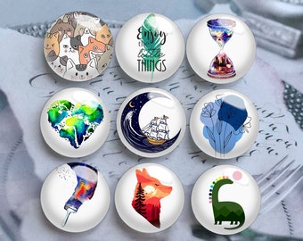 10pcs 10mm 12mm Handmade Cabochon,Animal Glass Dome, 14mm 16mm 18mm 20mm 25mm 30mm 35mm 40mm DIY Books Picture Image Glass Beads-DN1550