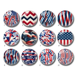 Cabochon drapeau des États-Unis, dôme en verre du 4 juillet, 10 mm 12 mm 14 mm 16 mm 18 mm 20 mm 25 mm 30 mm 35 mm 40 mm DIY rouge bleu image image perles de verre-DN2615