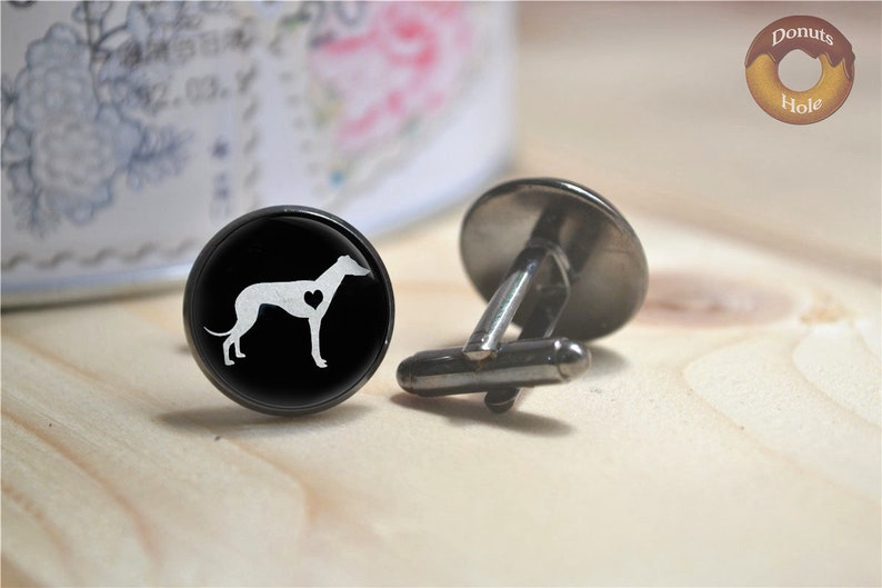Dog Cufflinks Custom Greyhound Cufflinks,Pet Dog Silhouette Jewelry Pet Memorial,Pet Jewellery,Personalized Cufflinks Cute Dog Lover Gift