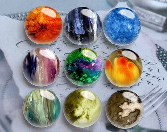 Watercolor Cabochon, Galaxy Glass Dome,10mm 12mm 14mm 16mm 18mm 20mm 25mm 30mm 35mm 40mm DIY Picture Image Glass Cameo-DN851