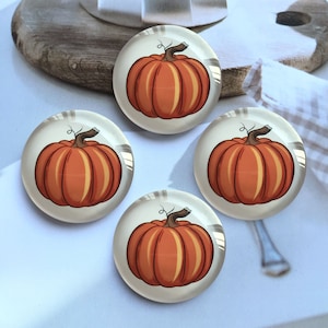 10pcs Citrouille Cabochon / Bouton Snap, 10mm 12mm 14mm 16mm 18mm 20mm 25mm 30mm 35mm 40mm Thanksgiving Picture Glass Dôme / Ginger Snap-R2101843