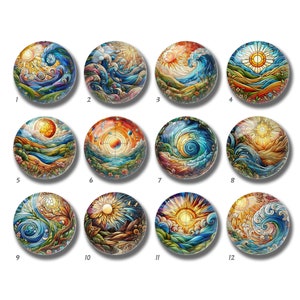10 Stück 10mm 12mm Sonne Cabochon, Ocean Wave Glaskuppel, 14mm 16mm 18mm 20mm 25mm 30mm 35mm 40mm DIY Glasmalerei Bild Glas -DN2209