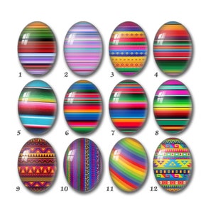 Cabochon Ovale/Larme Rayures LGBT, Cabochon photo ovale arc-en-ciel en verre, 10 x 14 mm, 13 x 18 mm, 18 x 25 mm, 20 x 30 mm, 30 x 40 mm image photo dôme-DSD41