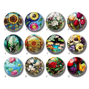 Cabochon con immagine in vetro colorato rosa, cupola in vetro con fiori, 10mm 12mm 14mm 16mm 18mm 20mm 25mm 30mm 35mm 40mm Perline di vetro con immagine immagine fai da te-DN1914