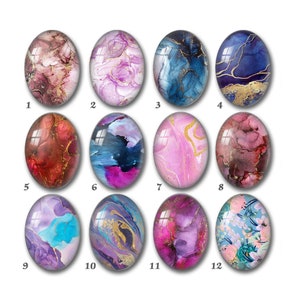 Aquarel ovale/Teardrop Cabochon, handgemaakte ovale fotoglas Cabochon, 10x14mm, 13x18mm, 18x25mm, 20x30mm, 30x40mm afbeelding foto koepel-DSD29