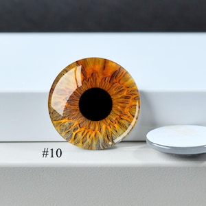 Eye Cabochon,Handmade Doll Cat Eyeball photo glass Cabochon, 10mm -40mm eye glass dome cameo - 14mm thin Blythe doll eyes - DN1898 #10
