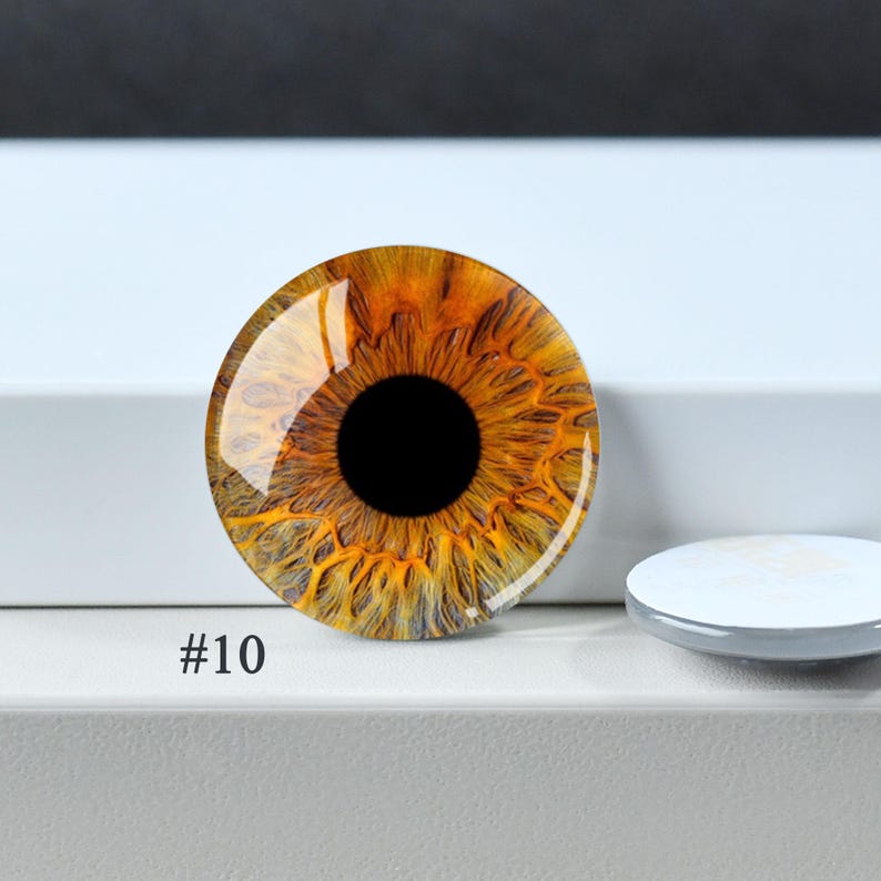 Eye Cabochon,Handmade Doll Cat Eyeball photo glass Cabochon, 10mm -40mm eye glass dome cameo - 14mm thin Blythe doll eyes - DN1898 #10