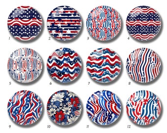 USA Flag Cabochon, 4th of July Glass Dome,10mm 12mm 14mm 16mm 18mm 20mm 25mm 30mm 35mm 40mm DIY Red Blue Picture Image Glass Beads-DN2622