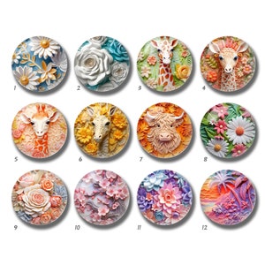 10 stks 10mm 12mm Giraffe Cabochon, Bloemen Glazen Koepel, 14mm 16mm 18mm 20mm 25mm 30mm 35mm 40mm Olie Paintng Foto Afbeelding Glas Beads-DN1513