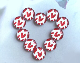 10pcs Love Heart Cabochon,Valentine Love photo glass Snap Button,10mm 12mm 14mm 16mm 18mm 20mm 25mm 30mm 35mm 40mm glass dome -R112206