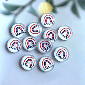 Amerika Regenbogen Cabochon,4.Juli Regenbogen Foto Glas Snap Button,10mm 12mm 14mm 16mm 18mm 20mm 25mm 30mm 35mm 40mm Glaskuppel-R120803