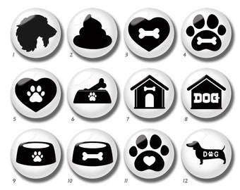 10pcs 10mm 12mm Dog Cabochon, Paw Print Glass Dome, 14mm 16mm 18mm 20mm 25mm 30mm 35mm 40mm Sausage Dog Picture Image Glass Beads-DN2459