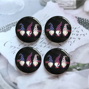 Bandera de EE.UU. Gnome Cabochon / 4th of July glass Snap Button, 10mm 12mm 14mm 16mm 18mm 20mm 25mm 30mm 35mm 40mm Glass Dome/Ginger Snap-R2221804