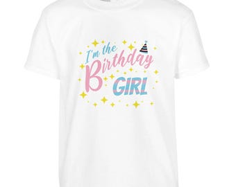 Verjaardags-T-shirt / Verjaardags-T-shirt voor meisjes / Verjaardagsmeisje / Katoenen T-shirt