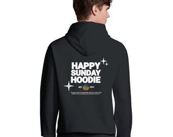 Happy Sunday Hoodie | Grappige hoodie met waarschuwingsboodschap | Unisex zondagoutfit | Cadeau voor uitslapers en chillliefhebbers