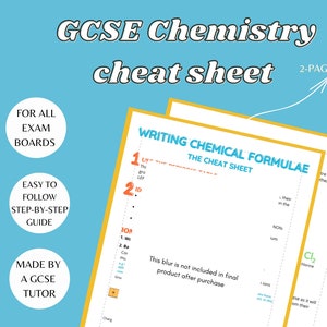 Chemistry Study Notes: Writing Chemical Formulae Paper Cheat Sheet| GCSE Chemistry Revision Notes| GCSE Help | Science Notes| Concise Study
