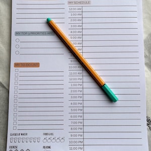 Daily Planner Notepad Work-Life Balance To-Do List Motivational Productivity Daily Schedule Organiser Tear-off Writing Pad