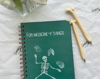 Medical Theme Notebook| Personalised Doctor Spiral Notebook | Student Doctor Gifts | Gifts for Graduation| Placement journal - Concise Study