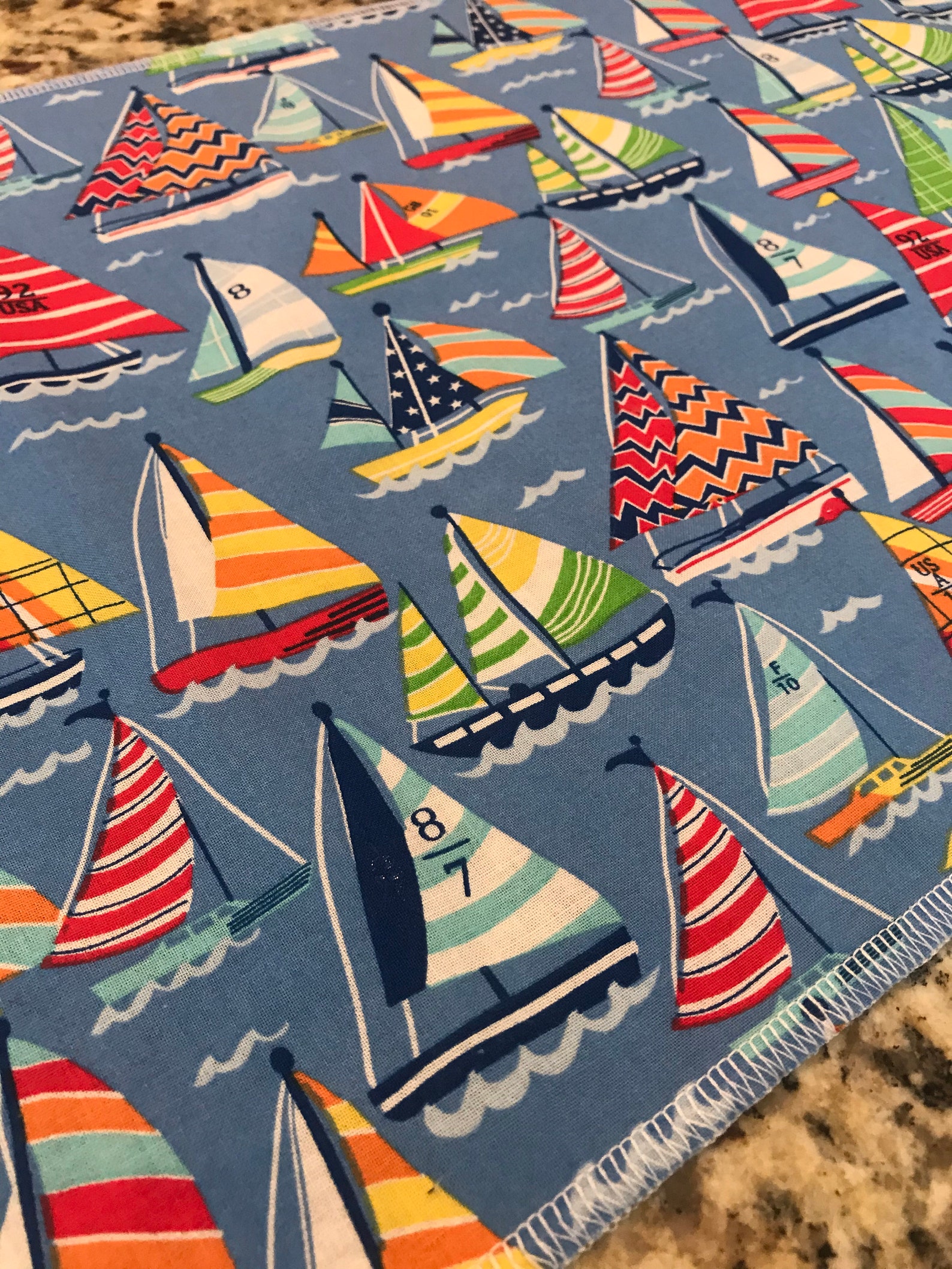 12x42 sailboat table runner. Use on nightstand dresser bench Etsy