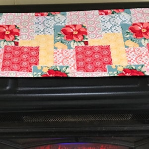 8” x 16” rectangle  made with pioneer woman material toilet mat candle doily center table microwave doily so cute new made gift Christmas