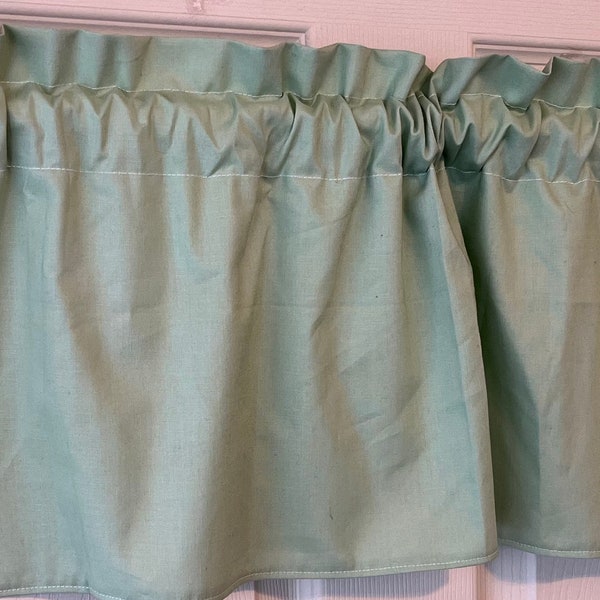 Popular sage green color! Added valance requested color. 12”x42” curtain choose flat or ruffle. Picture is ruffle. New gift room decor bath