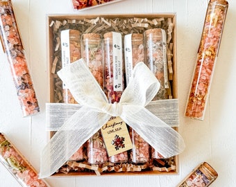 Package of bath salt tube christmas gift, bulk gift, employee gift,  co-worker gift, employee favor, personalized thank you gift
