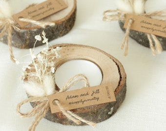 Wedding favors for guests, bulk gifts, rustic wedding favor, personalized favors, wood favors, tealight holder, unique gift, thank you gifts