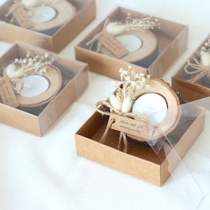 50 pc Bomboniere per gli ospiti, regali sfusi, bomboniere rustiche, bomboniere personalizzate, bomboniere in legno, porta tealight, regalo unico, grazie