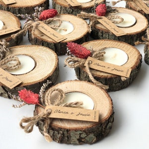Gastgeschenke für Gäste, Rustikale Gastgeschenke, personalisierte Gastgeschenke, Holzgeschenke, Teelichthalter, einzigartiges Geschenk, Dankesgeschenk