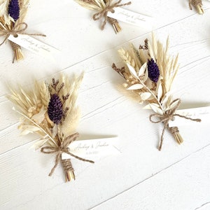 Mini bouquet magnetico - Bomboniere per gli ospiti - Composizione di fiori secchi - souvenir sfusi - Regalo personalizzato - Sposo Boutonnieres rustico