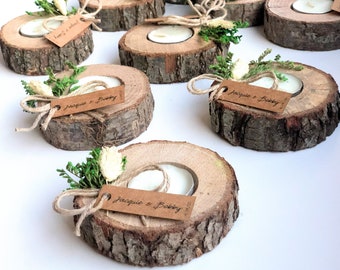 Wedding favors for guests, bulk gifts, rustic wedding favor, personalized favors, wood favors, tealight holder, unique gift, thank you gifts