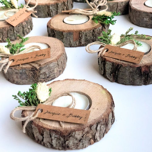 50 pcs Wedding favors for guests, bulk gifts, rustic wedding favor, personalized favors, wood favor, tealight holder, unique gift, thank you