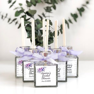 Reed diffuser, unique wedding favors, bridal shower gift idea, personalized baby shower favors, gifts for guests, lavender glass, bulk gifts No individual box