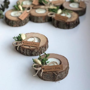 Wedding favors for guests, bulk gifts, rustic wedding favor, personalized favors, wood favors, tealight holder, unique gift, thank you gifts image 2