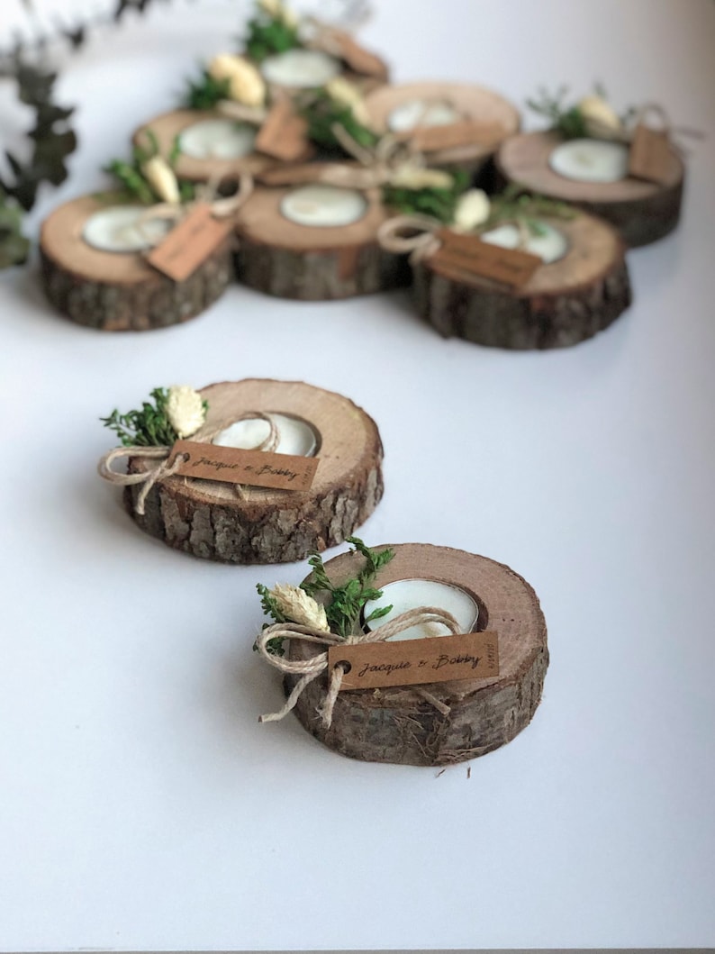 Wedding favors for guests, bulk gifts, rustic wedding favor, personalized favors, wood favors, tealight holder, unique gift, thank you gifts image 2