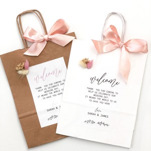 Borse di benvenuto per gli ospiti del matrimonio, borsa regalo di benvenuto personalizzata in carta kraft, borsa di benvenuto per il nostro matrimonio, borse di benvenuto per matrimoni in hotel, personalizzate