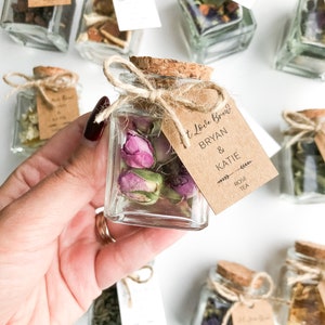 Wedding tea favors for guests, bulk gifts, rustic wedding favor, personalized favors, wood favors, tea jars, unique gift, thank you gifts