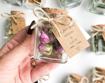 Wedding tea favors for guests, bulk gifts, rustic wedding favor, personalized favors, wood favors, tea jars, unique gift, thank you gifts