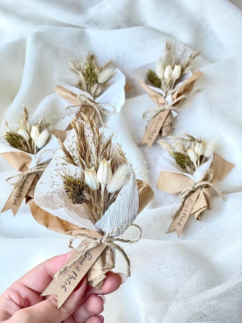 Mini Bouquet Wedding Favors for Guest Dried Flowers Etsy Australia