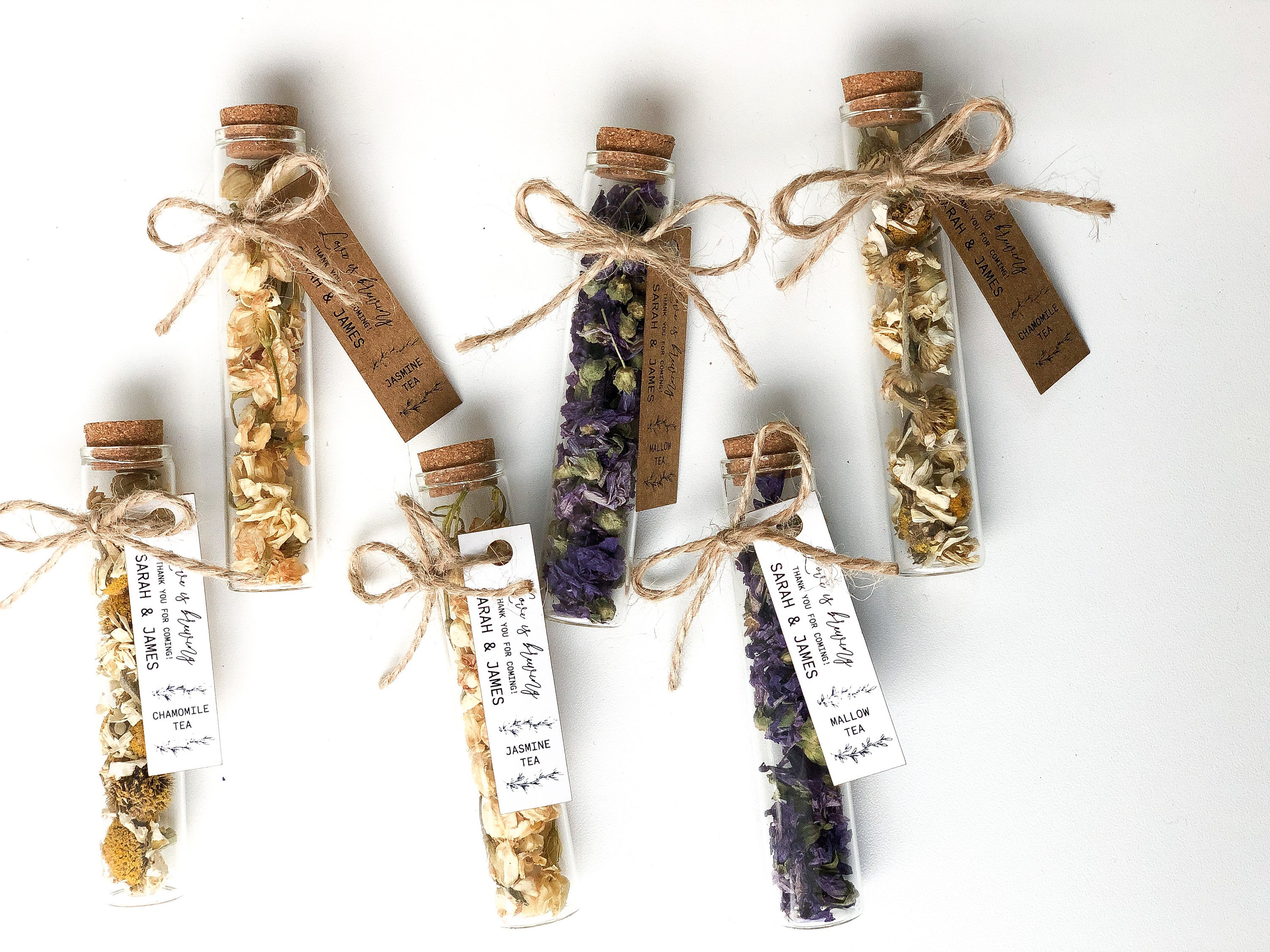 30 Pcs Wedding Tea Favors for Guests, Bulk Test Tube, Rustic Wedding ...