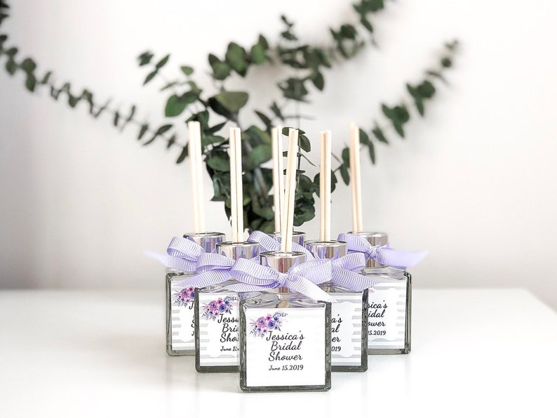 Reed diffuser, unique wedding favors, bridal shower gift idea, personalized baby shower favors, gifts for guests, lavender glass, bulk gifts No individual box